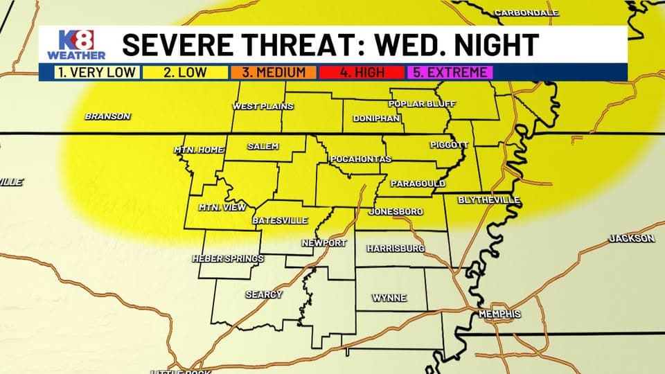 Severe Storms Could Impact Region Wednesday Night