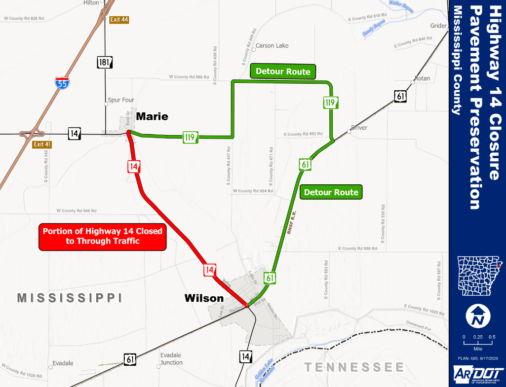 Highway 14 Reconstruction to Prompt Closures Near Marie and Wilson