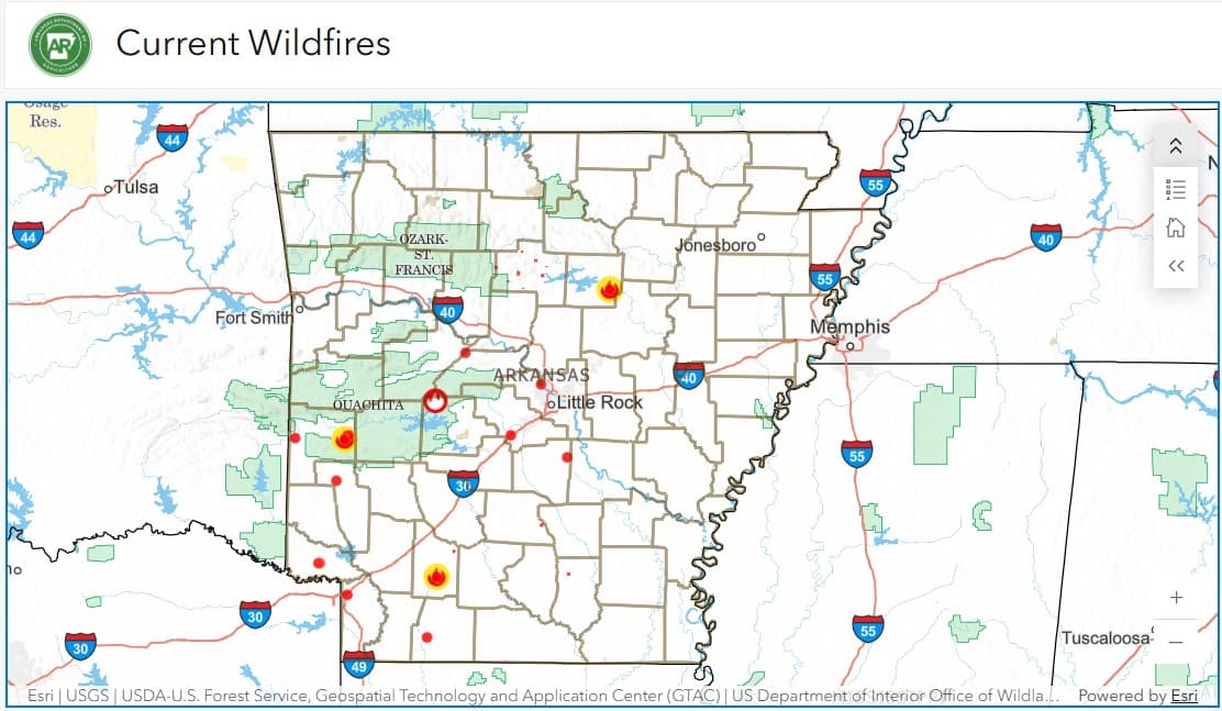Arkansas Unveils Real-Time Wildfire Tracking Dashboard