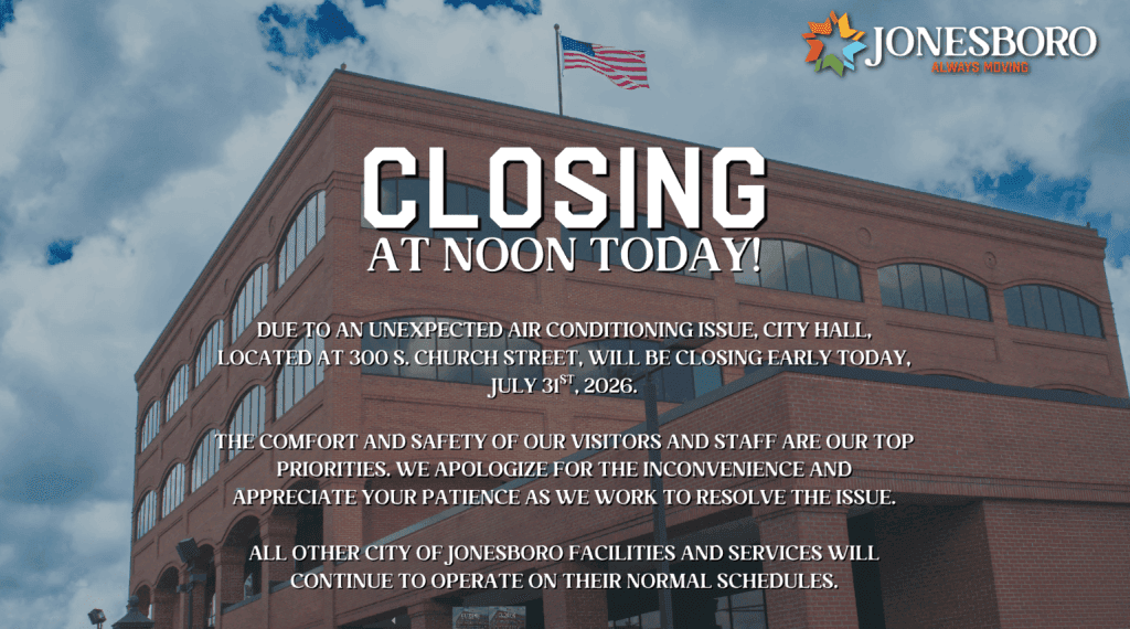Jonesboro City Hall Closing Early Due to Air Conditioning Problem