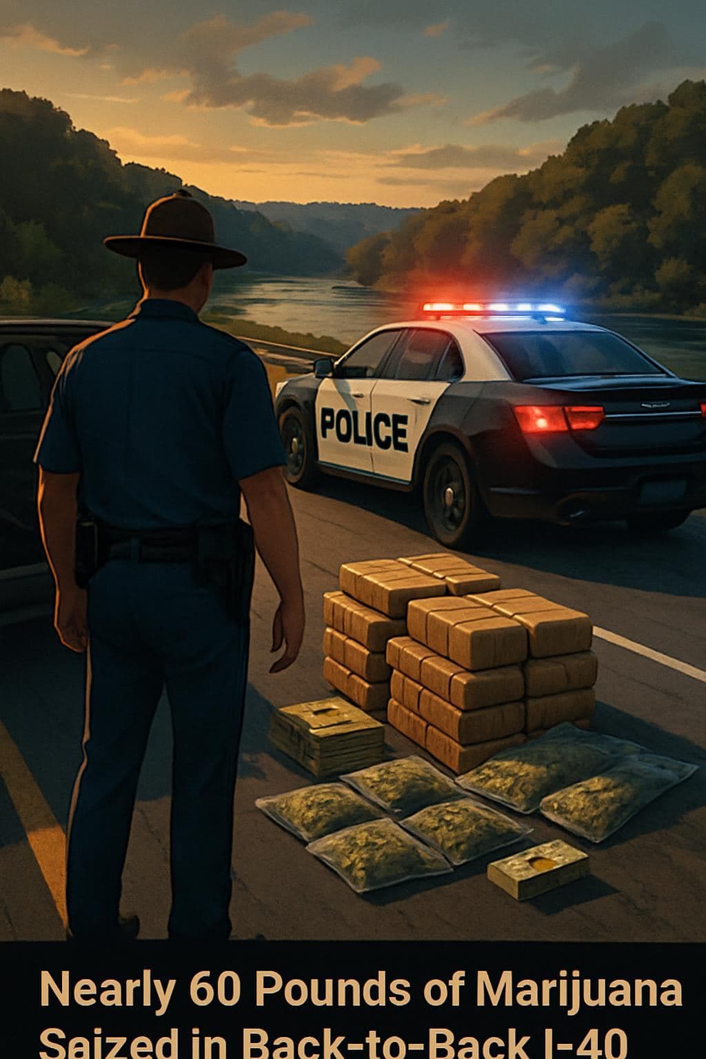 Nearly 60 Pounds of Marijuana Seized in Back-to-Back I-40 Traffic Stops
