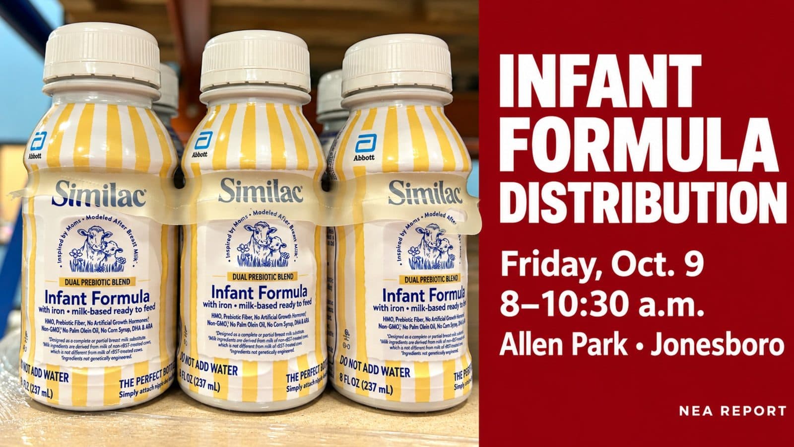 Infant Formula Distribution Set for Friday in Jonesboro