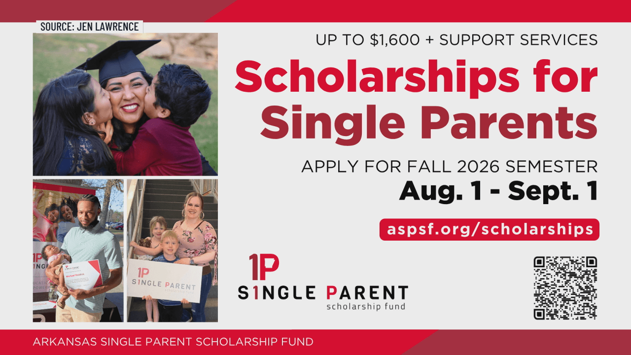 Arkansas Scholarship Fund Now Accepting Applications from Single Parents for Fall 2026
