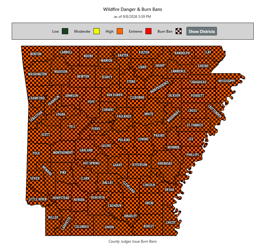 Statewide Burn Ban in Effect as Arkansas Faces Dry Conditions
