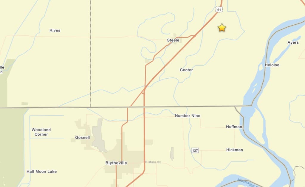 Magnitude 2.5 Earthquake Recorded Near Arkansas-Missouri Border