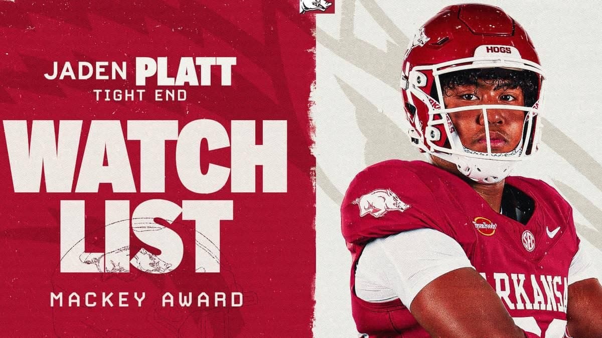 Arkansas Tight End Jaden Platt Named to John Mackey Award Watch List