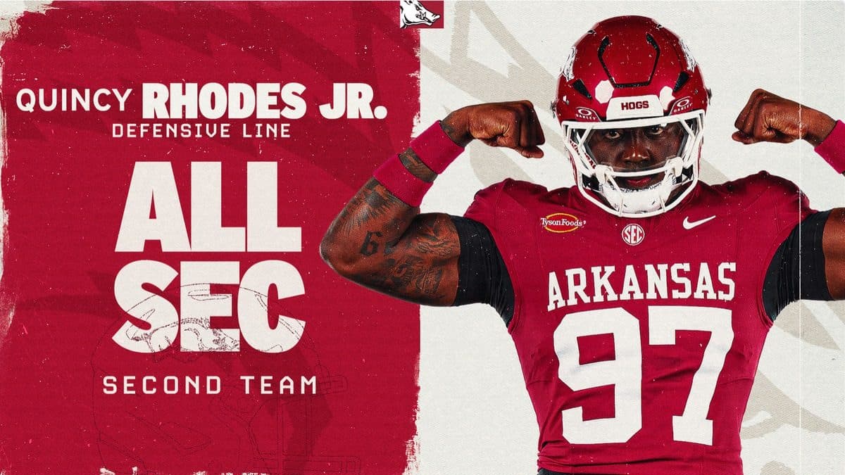 Arkansas’ Quincy Rhodes Jr. Earns Second-Team Preseason All-SEC Honors