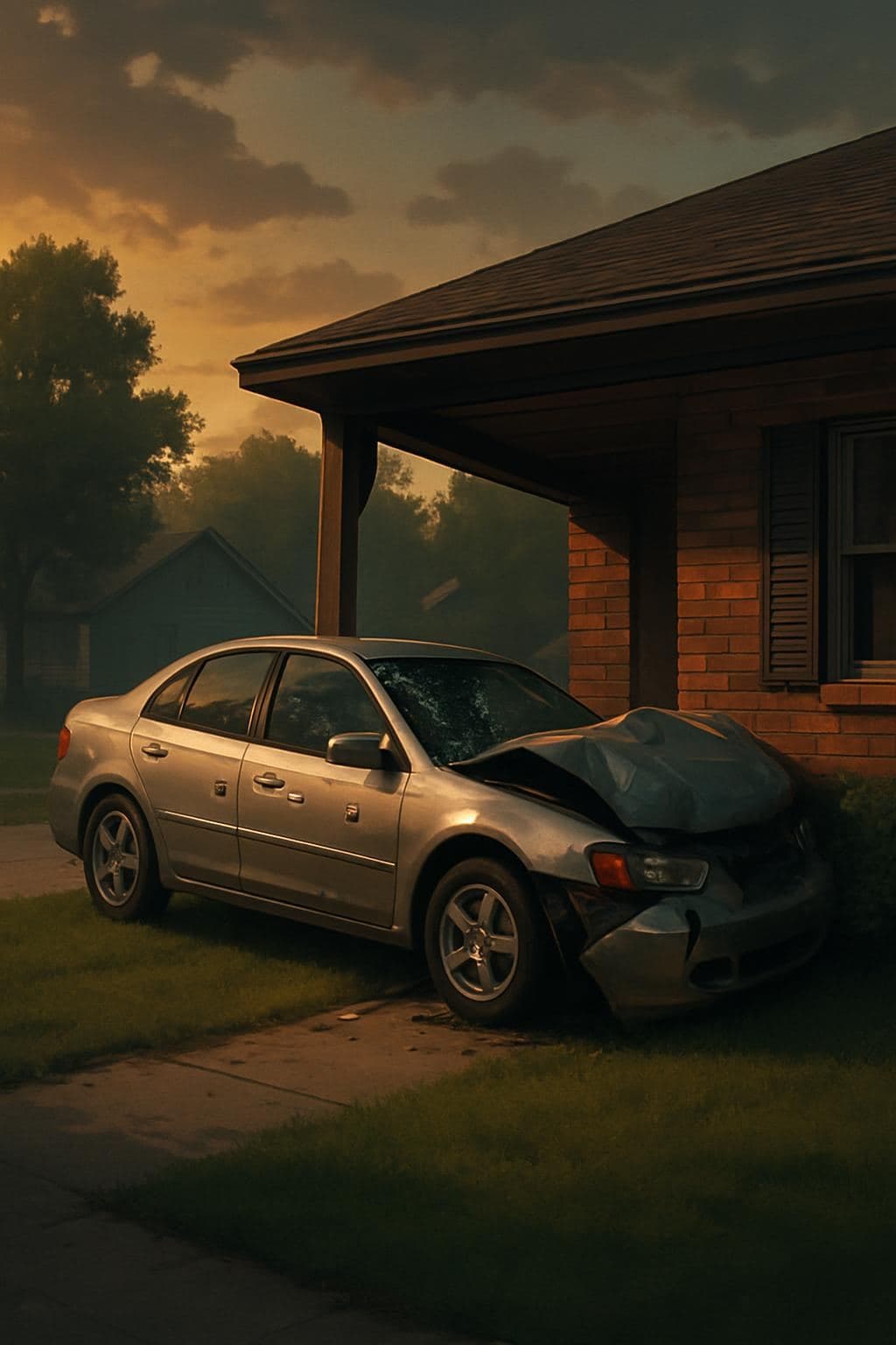 Vehicle Hit by Gunfire Crashes Into Jonesboro Carport, Driver Hospitalized